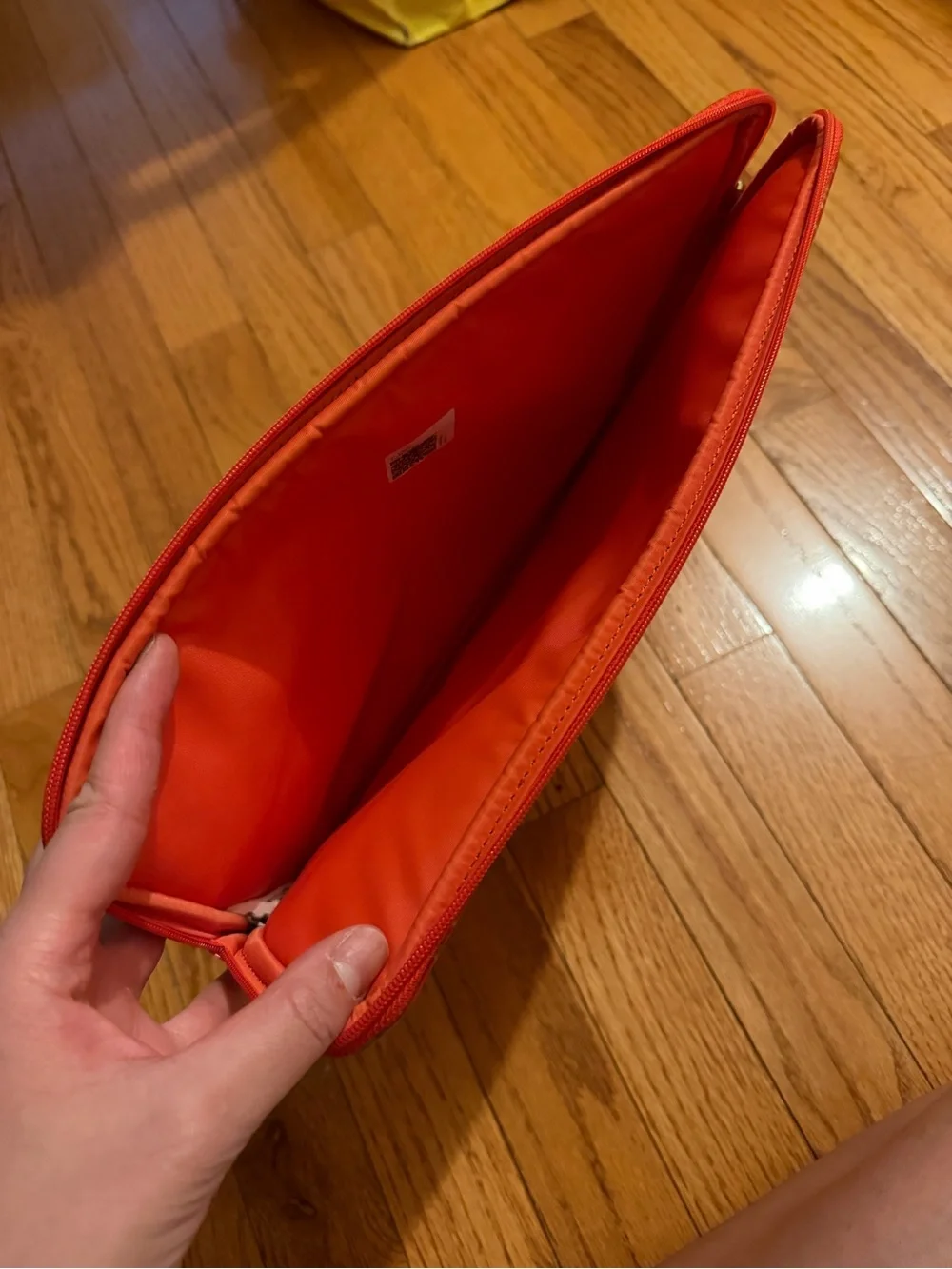 Tory Burch Red Printed Coated Canvas Zip Tablet Laptop Sleeve Pouch